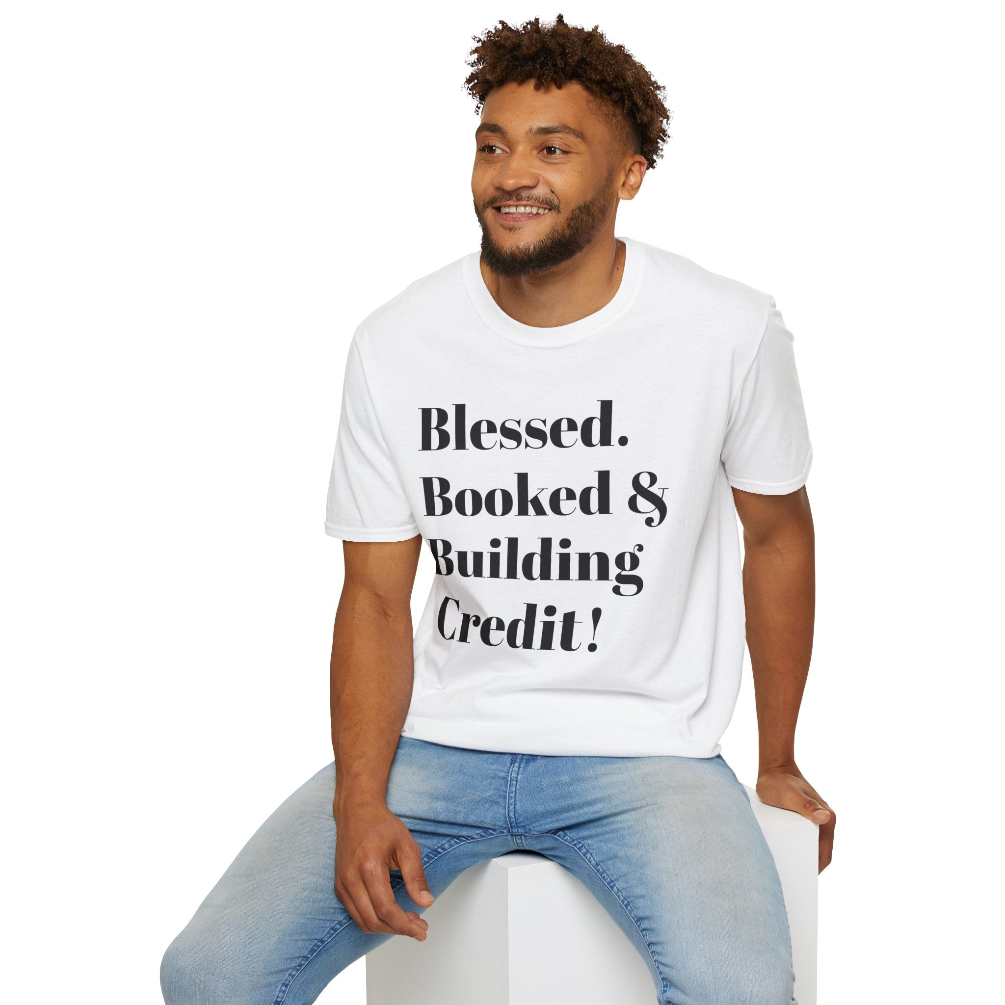 Blessed, Booked & Building Credit Tee — Motivational Credit Repair Shirt