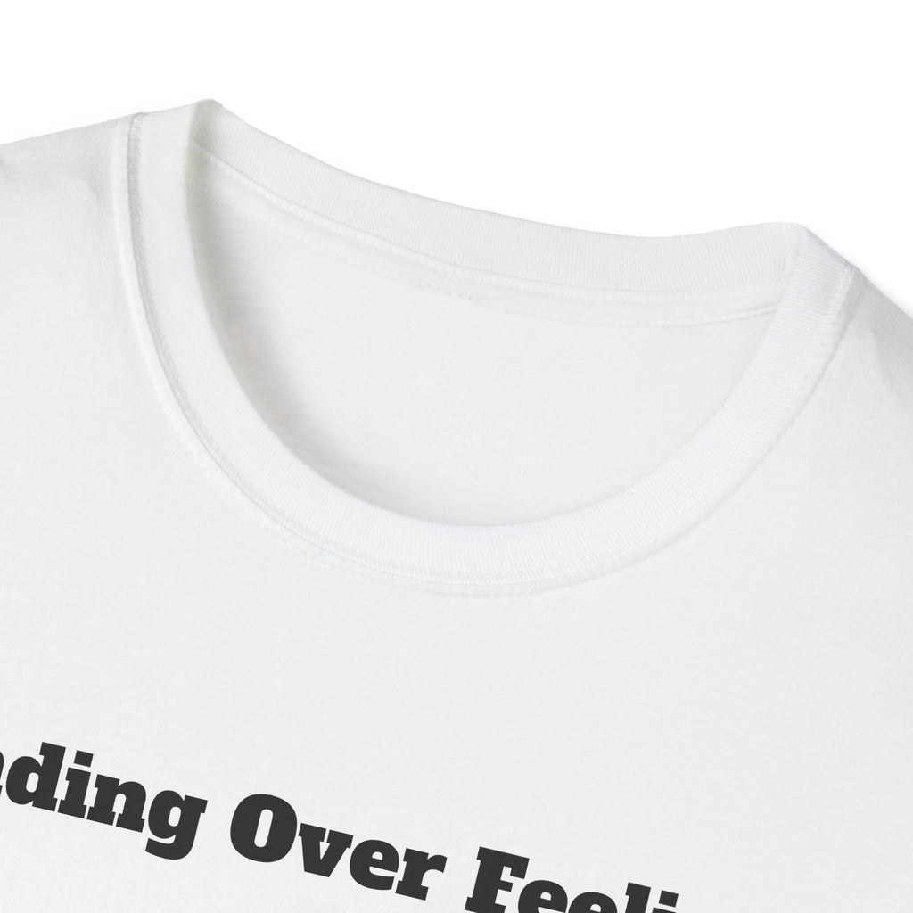 Funding Over Feelings T-Shirt – Minimalist Finance Quote Tee