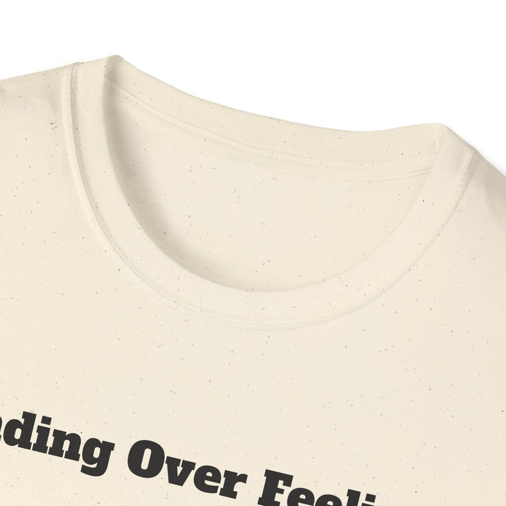 Funding Over Feelings T-Shirt – Minimalist Finance Quote Tee