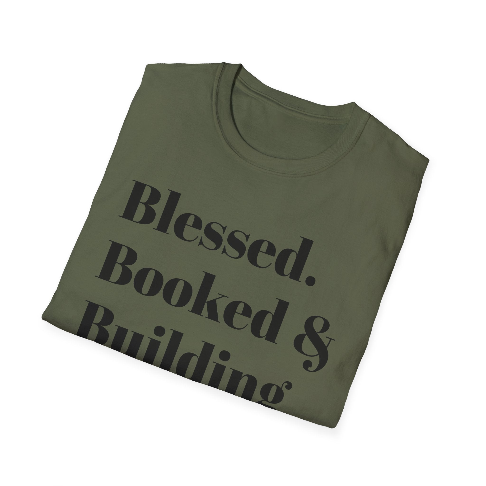 Blessed, Booked & Building Credit Tee — Motivational Credit Repair Shirt