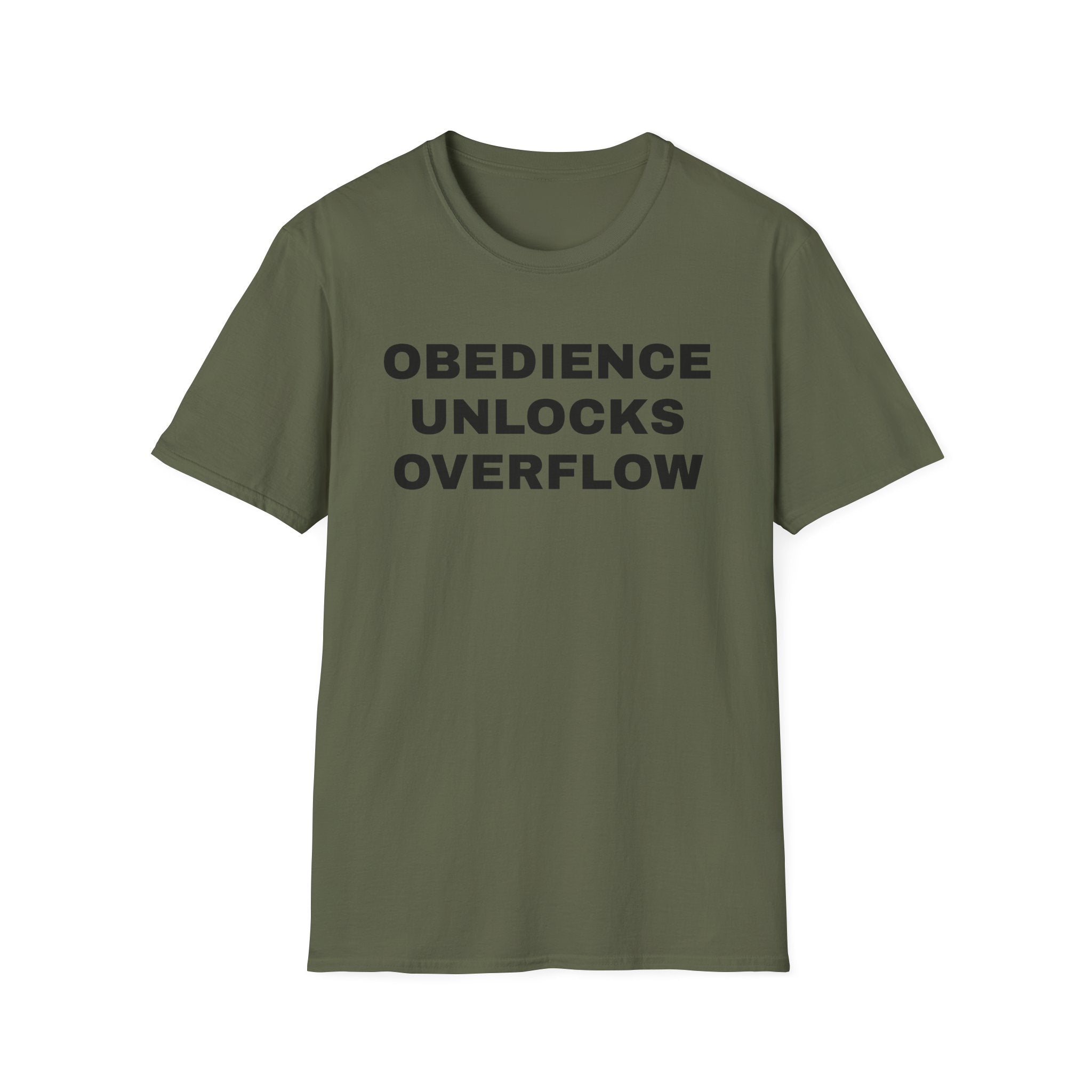 Obedience Unlocks Overflow T-Shirt — Inspirational Faith Message Tee