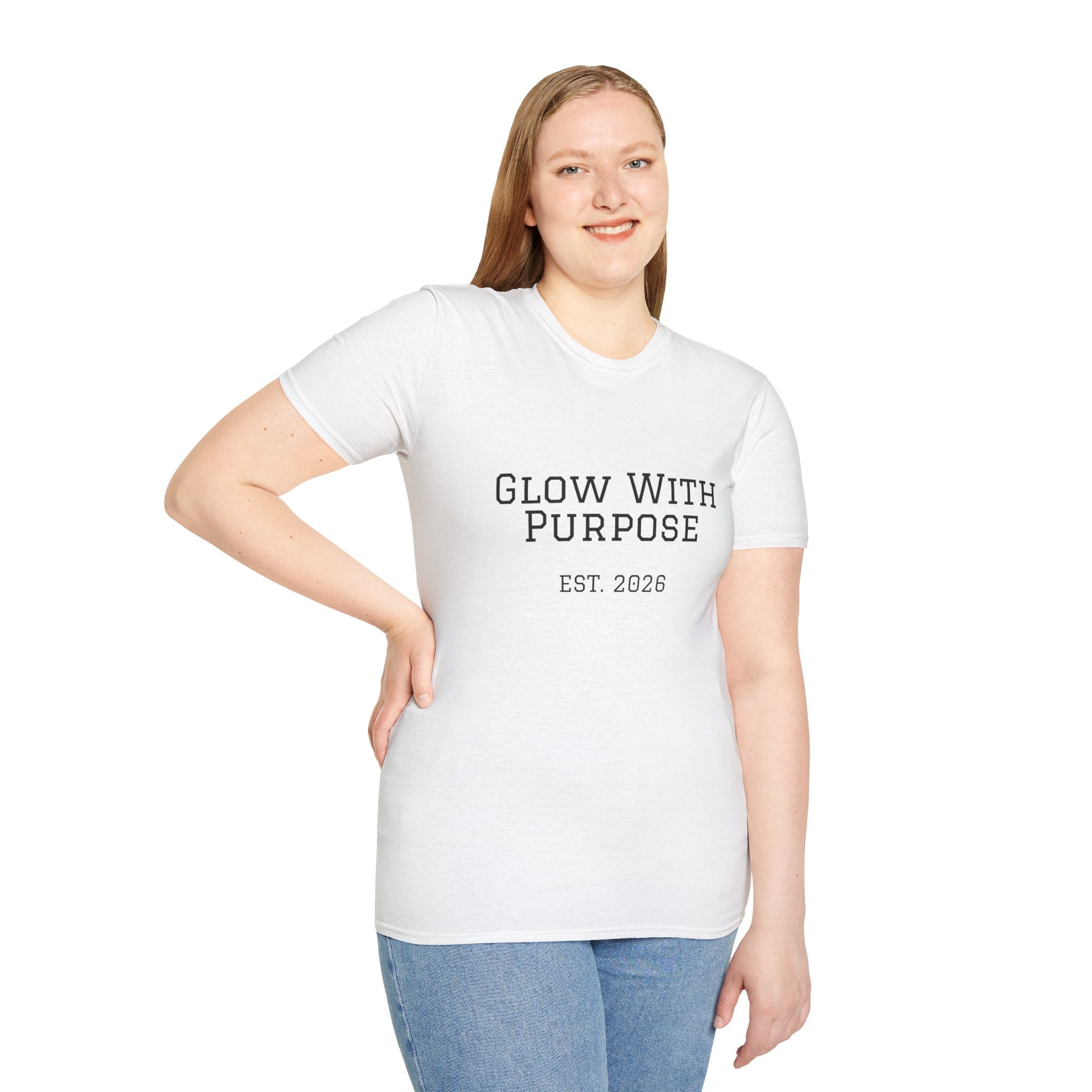 Glow With Purpose T-Shirt — 'Glow With Purpose EST. 2026' Inspirational Tee